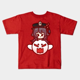 hu tao (ghost) | (fan-art by smoomaru) Kids T-Shirt